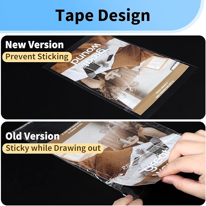 Cellophane Bags 6x9 - Acid Free 1.57 mil (Single Side) Thick Heavy Duty Poly Bags 6x9 Self Adhesive Clear Paper Sleeves Protector Clear Plastic Sleeves for Photo Paper Cardstock, 25 Pack