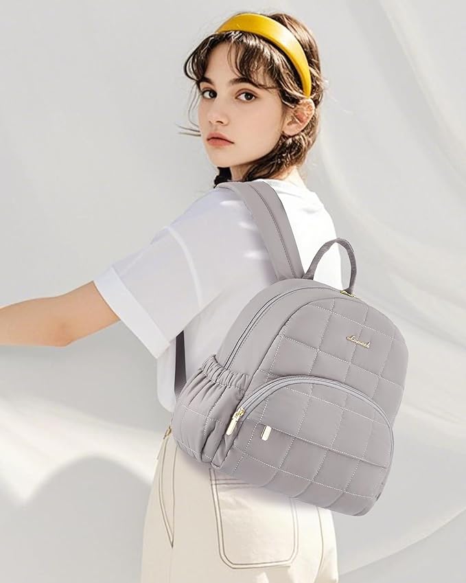 LOVEVOOK Small Backpack Purse for Women, Mini Puffer Backpack with Anti-theft Pocket, Lightweight Quilted Casual Daypack for Daily Work & Travel