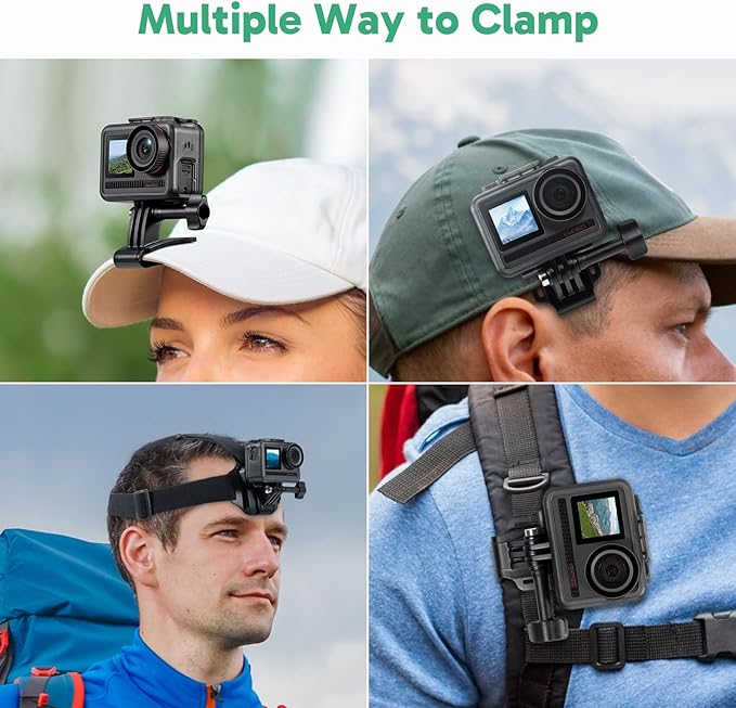 AKASO 2-in-1 Quick Release Adjustable Head Strap Mount for GoPro Hero 13 12 11 10 9, EK7000/EK7000 Pro, Brave 4/4 Pro, Brave 7/7 LE, V50 X, V50 Elite, DJI Osmo Action Cameras