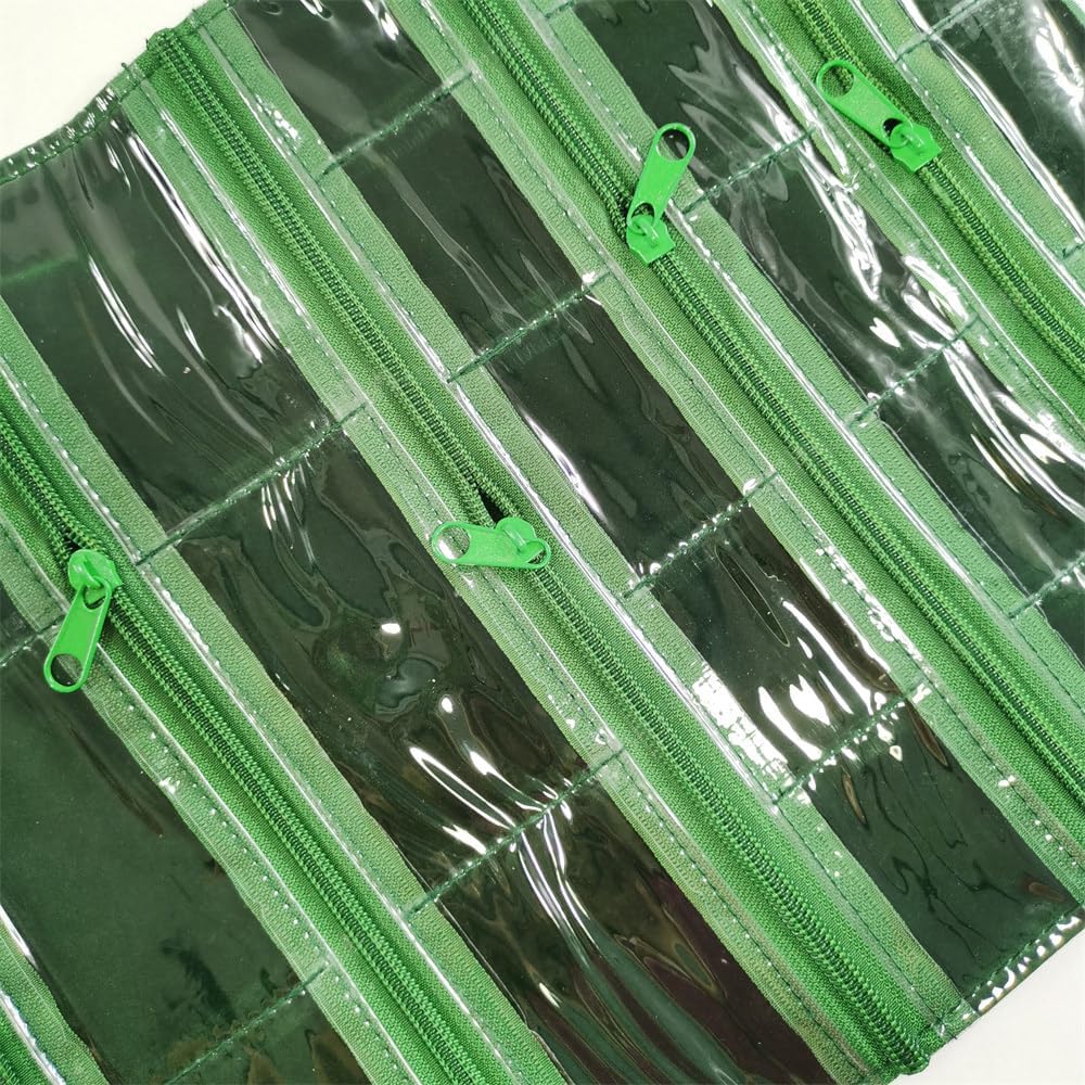 Travel Jewelry Roll Bag Portable Organizer Pouch With Grids&PVC Cover Storage Bags for Necklace, Bracelet, Bracelet,Ring, Badge, Pendant