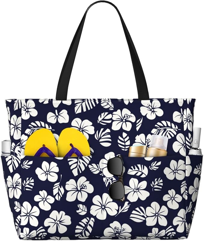 Beach Tote Bag for Women Beach Bag Waterproof and Sandproof Tote Bag with Wet Bag Large Travel Bag for Weekend Travel