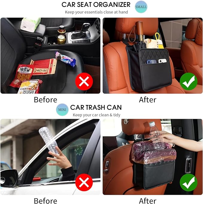 Car Seat Back Hanging Bag Car Document Holder Multi-Pocket Bottle Bag Storage Box Organizer Travel Tidy Pouch Pocket Kids