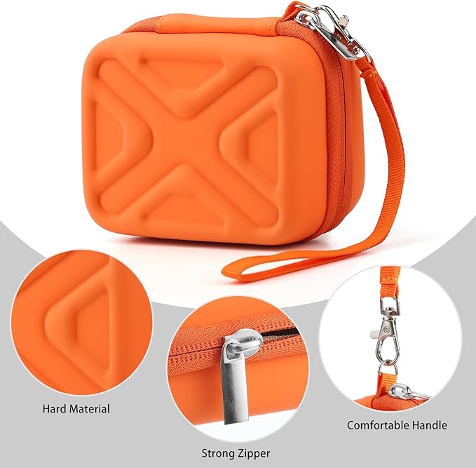 Digital Camera Case for AbergBest 21 Mega Pixels 2.7" LCD Rechargeable HD/Kodak Pixpro/Canon PowerShot ELPH 180/190/Sony DSCW800/DSCW830 Cameras, Travel Carrying Protective Case for Camera- Orange