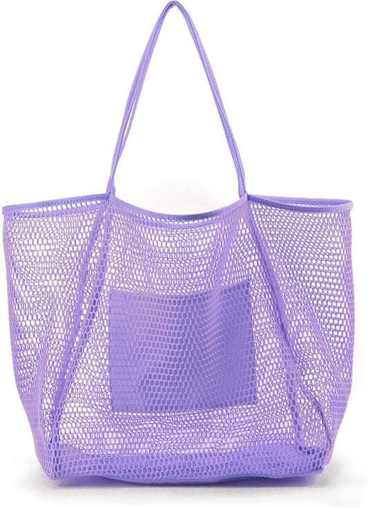 HOXIS Mesh Beach Tote Womens Shoulder Handbag