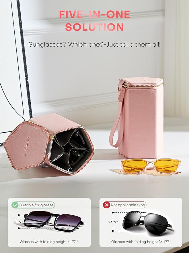 Sunglasses Travel Case Organizer Hangable for Men Women, Eyeglasses Foldable Storage Organizer