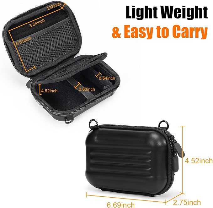 Cwatcun Carrying & Protective Case for Digital Camera with 2 Carrying Ways, Hardshell Lightweight Small Camera Sling Case Compatible with KODAK PIXPRO/Canon PowerShot/Sony DSCW800 DSCW830