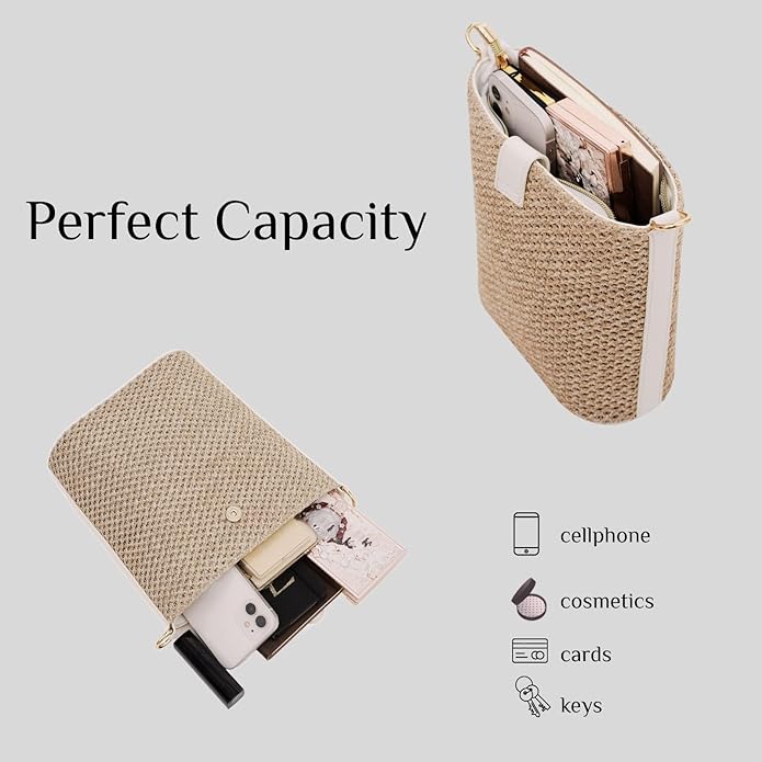 Womens Straw Bucket Bag Summer Beach Woven Purse For Women Straw Crossbody Bags For Travel Rattan Handbag 2026