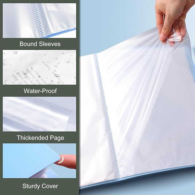Art Portfolio Binder, Display Book with Plastic Sleeves, 60 Pocket Binder with Plastic Sleeves, Displays 120 Pages of Documents for Artwork, Document Organize