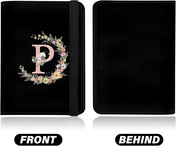 Cute Passport Holder and Holder Combo Passport Cover with RFID Blocking Women Men Compatible Wallet Credit Card Protector (Black-P)