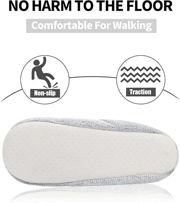 DICUIRD Women's Ballerina Slippers Lightweight House Slippers with Stretchable Heel Design