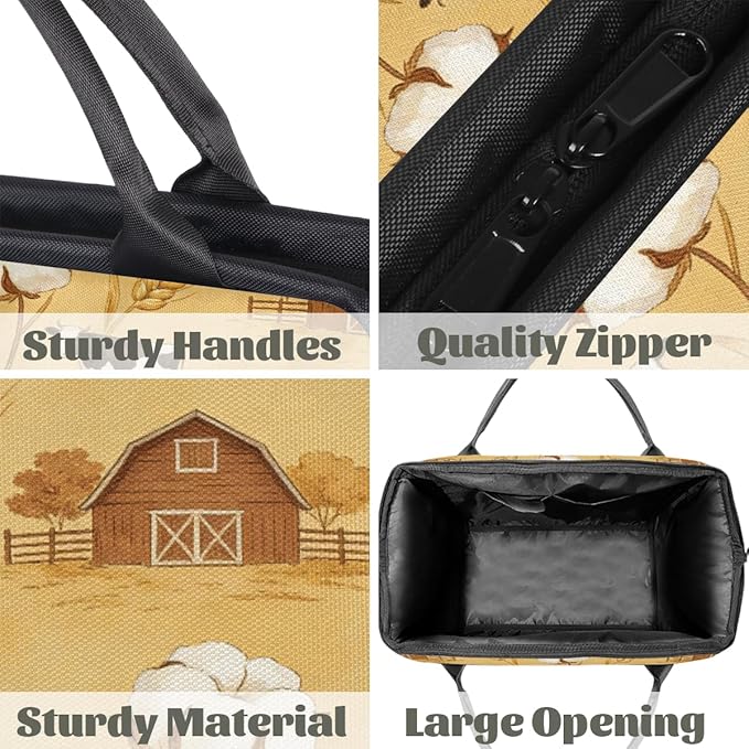 Travel Gym Carrying Bag - Cotton Cow Barn Print Overnight Weekender Bag for Women Men Girls - Shoulder Large Capacity Tote Bag for Travel, Yoga, School,Mommy Hospital Bag for Labor and Delivery
