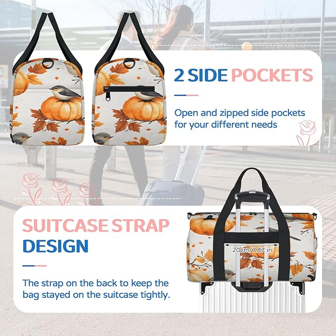 Birds Travel Duffle Bag for Women Men, Overnight Weekender Bag, Carry on Tote for Sport Gym