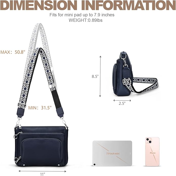 Anti-Theft Crossbody Purse for Women, Crossbody Shoulder Bag with Built-in Wallet & RFID Blocking for Travel Workout