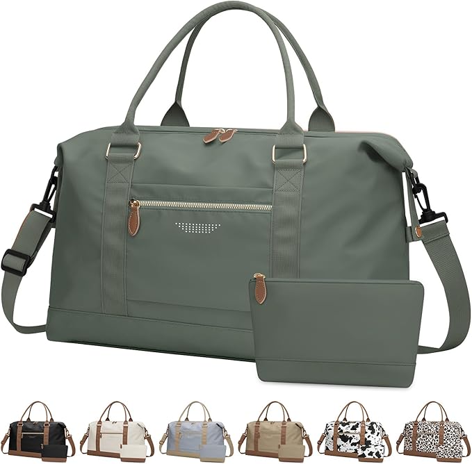 Travel Duffle Bag for Women, Weekender Bags, Hospital Bag for Labor Delivery, Lightweight Tote Duffel Overnight Bag with Luggage Sleeve,Airplane Travel Bags (Army Green, X-Large)