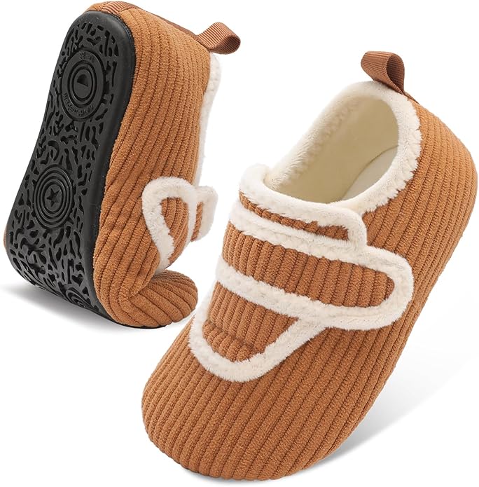 LeIsfIt Toddler Slippers Boys Girls House Shoes Soft Warm Kids House Slippers Slip on Cozy Bedroom Sock Shoes Non-slip Indoor Outdoor Slipper Shoe