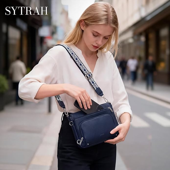 Anti-Theft Crossbody Purse for Women, Crossbody Shoulder Bag with Built-in Wallet & RFID Blocking for Travel Workout