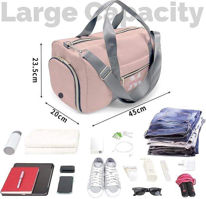 Personalized Tactical Gym Bag For Men，Custom Travel Duffel Bag with Name，Sports Workout Travel Bag with Shoes Compartment-Pink letters