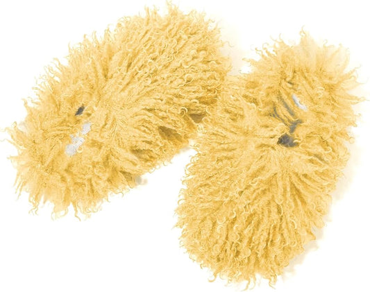 GOKTOW Fluffy Furry Slippers for Women - Non-Slip Warm Fuzzy Fluffy Slides, Indoor Home Quick Trip House Slippers