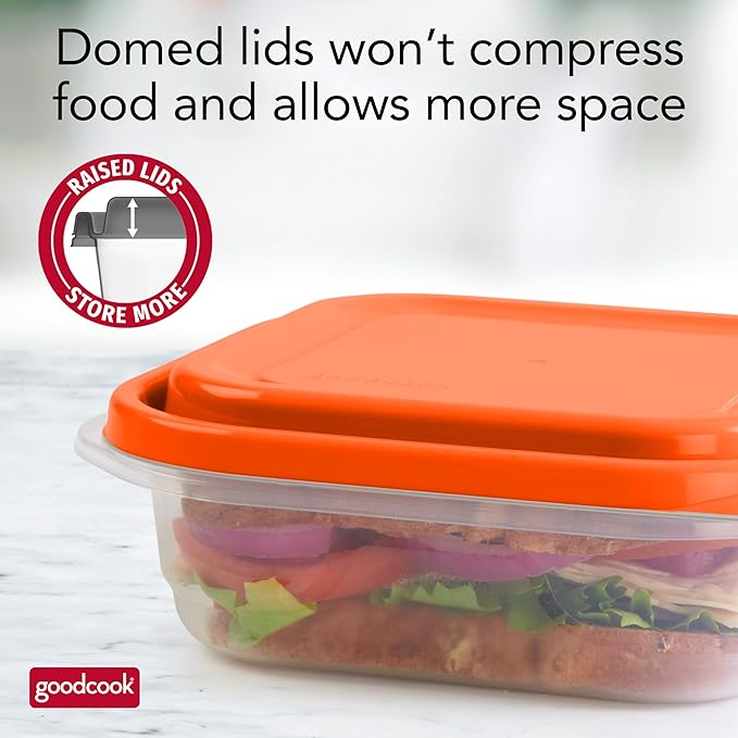 GoodCook EveryWare 18-Piece Lunch Food Storage Container Set, Assorted Colors, Made Without BPA