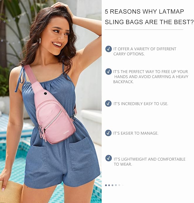 Sling Bag For Women Faux Leather Small Casual Daypack Backpack Fanny Pack Crossbody Chest Bags Purse