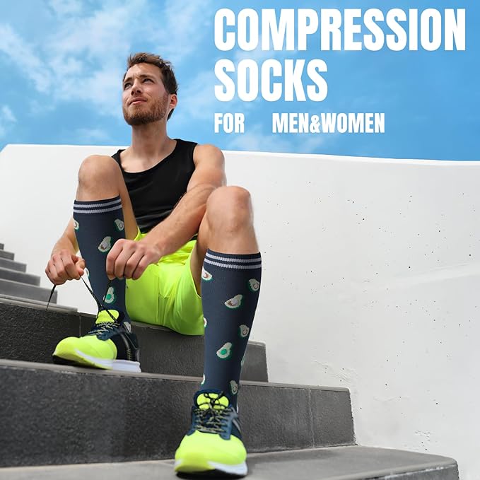 bropite Compression Socks for Women & Men 8 Pairs Circulation-Compression Socks 20-30 mmhg-Best for Running,Nurse,Travel,Yoga