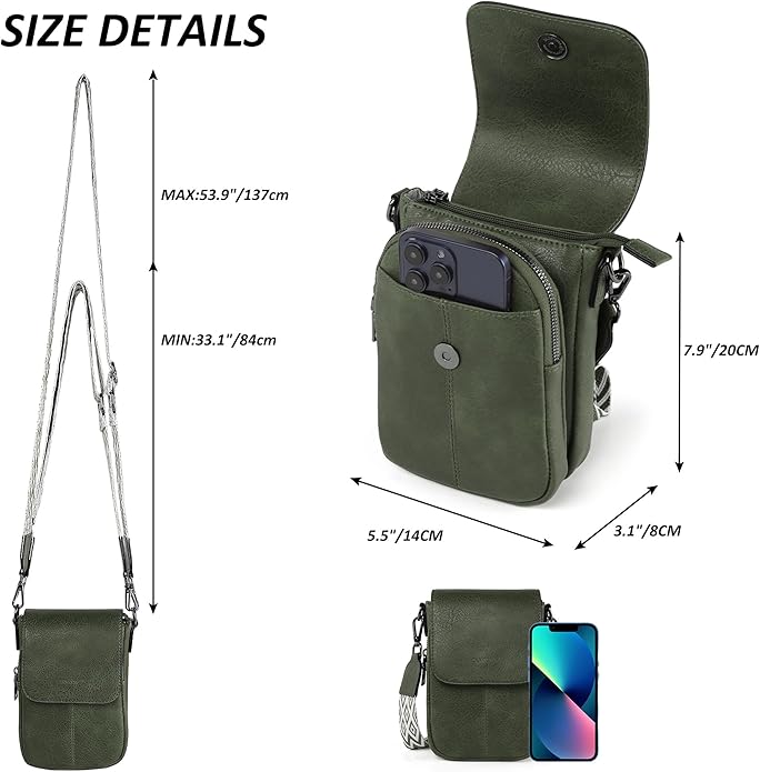 TANTOMI Small Crossbody Bags for Women, Small Purses with Card Slots Phone Purse Wide Adjustable Strap