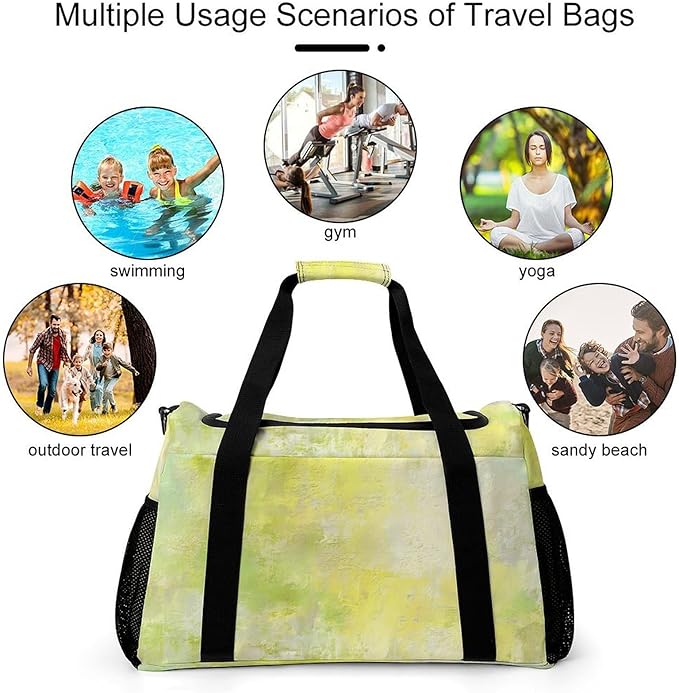 Pistachio Green Duffle Bag Gym Bag for Workout Travel Tote with Detachable Straps