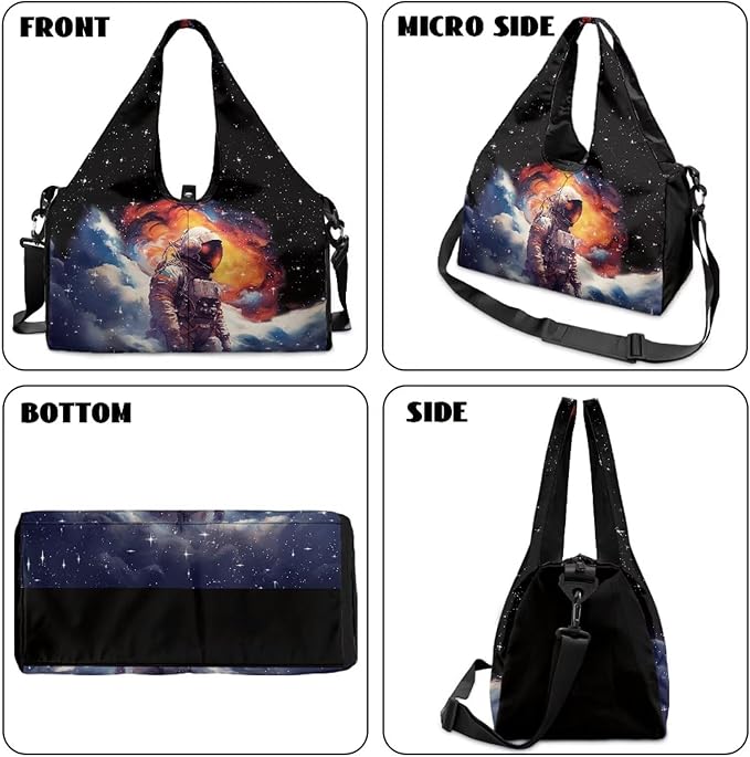 Duffle Backpack with Pockets, Double Zipper, Mens Gym Bag with Shoe Compartment, Overnight Bag with Yoga Mat Holder Gift for Birthday