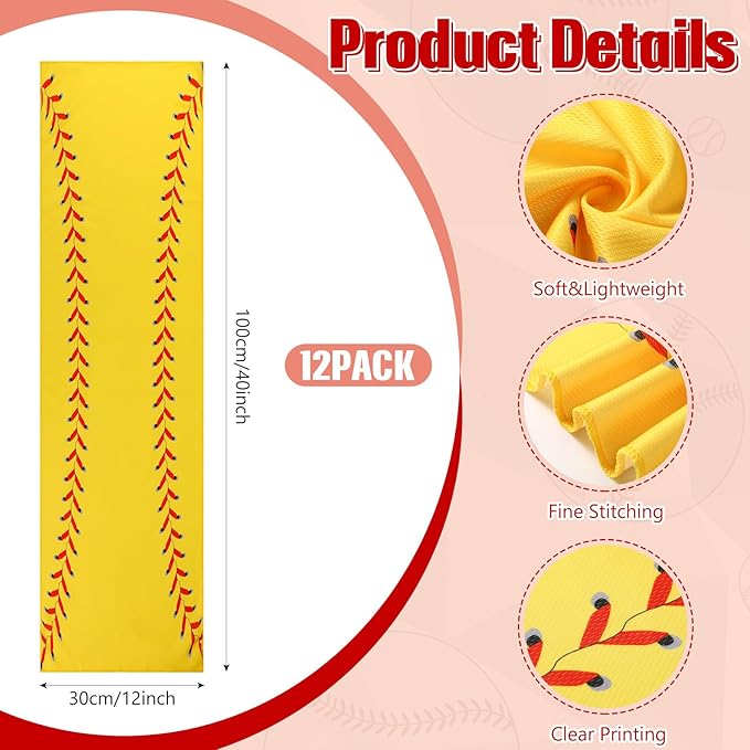 24 Pcs Sport Party Favors Include 12 Pcs 20 oz Plastic Soccer Football Basketball Water Bottles Bulk 12 Pcs 40"x12" Softball Baseball Cooling Towels for Soccer Sport Team Gift