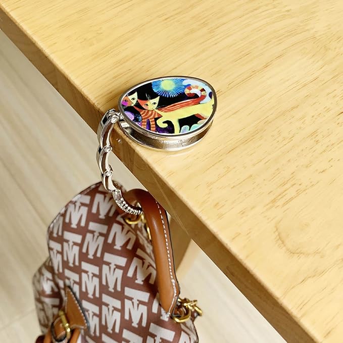 KSMD Purse Hooks for Table and Bars,Portable Purse Hanger Organizers Hooks Handbag Holder Pocketbook Holder Bag Storage for Desk Bag Hook,Foldable Folding Table Hook Hanger