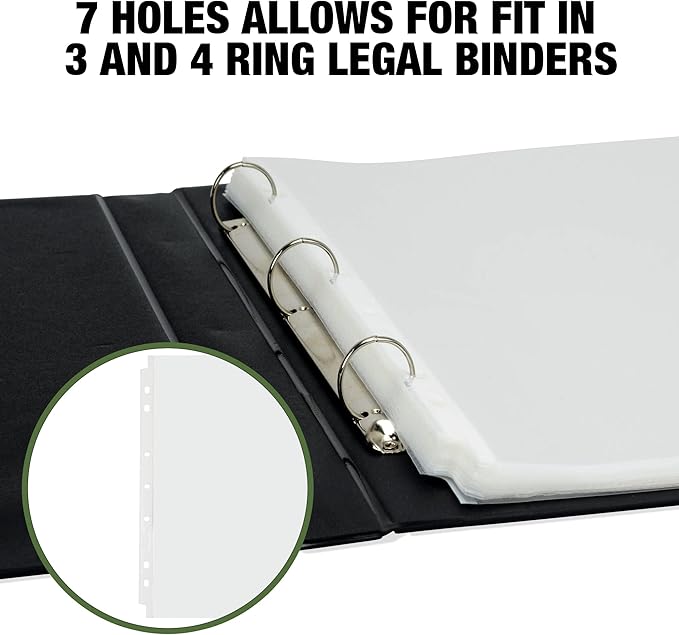 Samsill Sheet Protectors, 8.5 x 14 Inch Document Protectors for Legal Binder, Heavyweight, Clear, Legal Size, Top Loading, Acid Free, 30 Pack