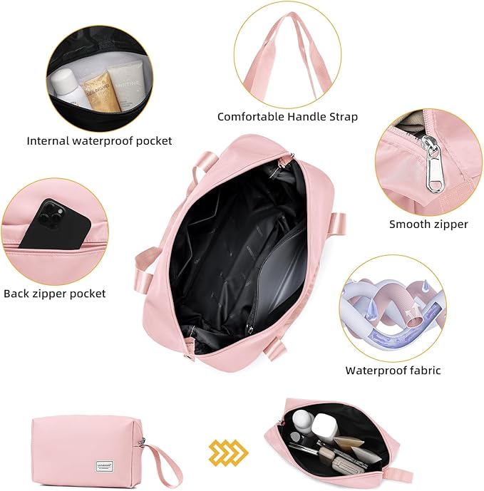 LARVENDER Carry On Luggage 22x14x9 Airline Approved, 20 Inch Hardshell & Lightweight PP Carry On Suitcase for Women with Spinner Wheels TSA Lock, Light Pink