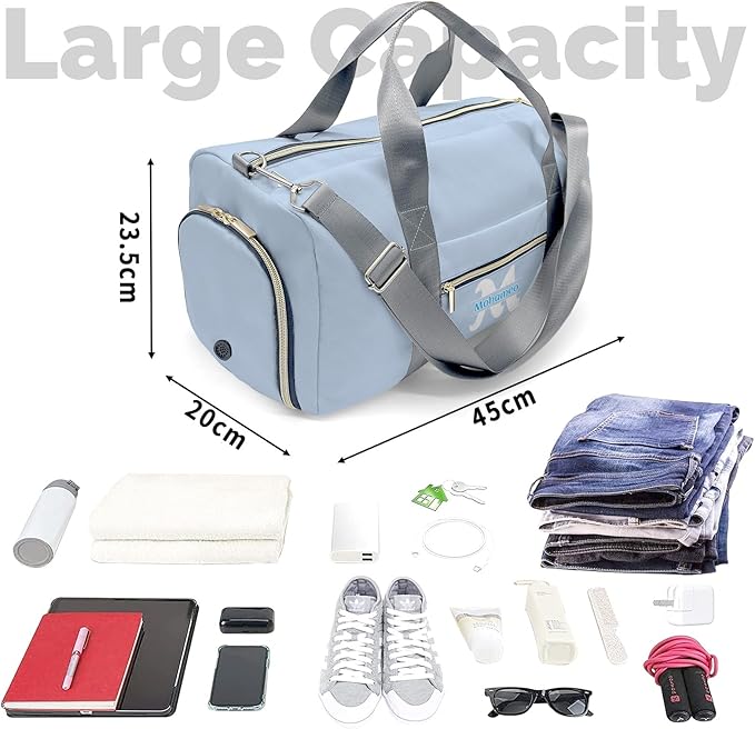 Personalized Tactical Gym Bag For Men，Custom Travel Duffel Bag with Name，Sports Workout Travel Bag with Shoes Compartment-Blue letters