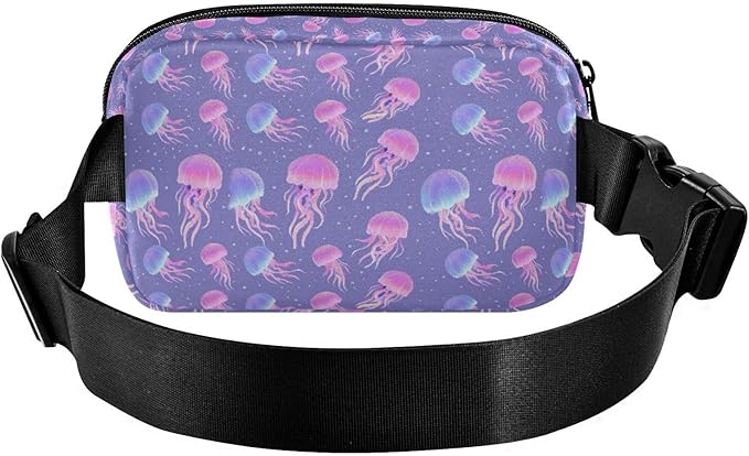 Jellyfish Fanny Pack for Women Men Water Resistant Fashion Waist Packs with Adjustable Strap Belt Bag for Travel Workout Jogging Hiking 21219239