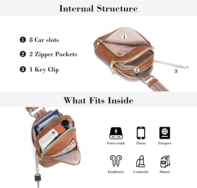 Haytijoe RFID Anti-Theft Sling Bag for Women, Small Crossbody Travel Purse with Locking Zippers, Lightweight Everyday Bag