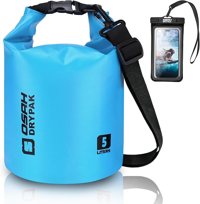 Waterproof Dry Bag, 5L/10L/20L/30L/40L Roll Top Lightweight Storage Backpack with Phone Case for Women & Men, Floating Waterproof Sack for Travel, Swimming, Kayaking, Paddle Board, Camping & Beach