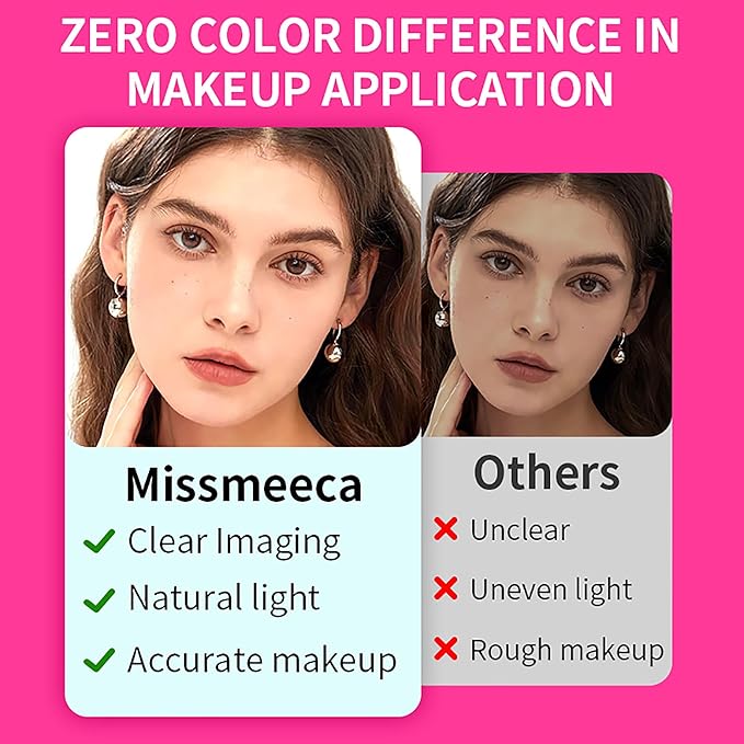 1X/5X Magnification LED Travel Makeup Mirror, Rechargeable Travel Mirror with Light, Portable Pocket-Sized Folding Design Ideal Gift for Travel & Daily Use