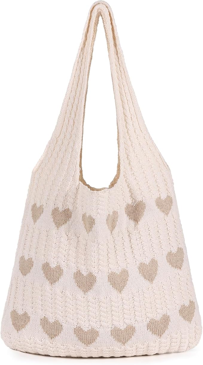 Sightor Crochet Tote Bag, Mesh Beach Bag Knit Summer Hobo Bag Vacation Boho Tote Bag for Women