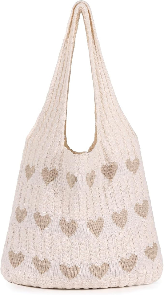 Sightor Crochet Tote Bag, Mesh Beach Bag Knit Summer Hobo Bag Vacation Boho Tote Bag for Women