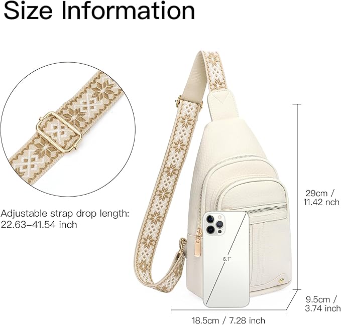 GAEKEAO Sling Bag for Women Crossbody Bags Fanny Pack Vegan Leather Chest Bag Travel Shoulder Belt Purse Backpack Gifts