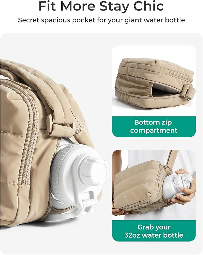 BAGSMART Lightweight Crossbody Bags for Women, Quilted Puffer Shoulder HandBags with Adjustable Strap for Travel