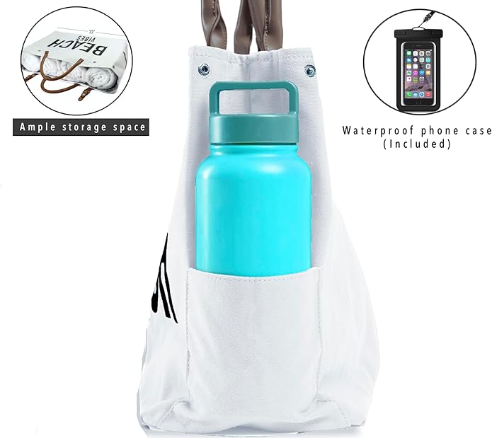 Keho Waterproof Beach Bag with Pockets For Women (Sandproof)