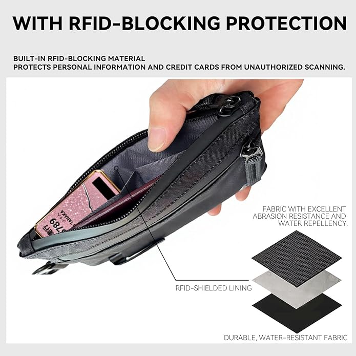 RFID Blocking Passport Holder Travel Neck Wallet