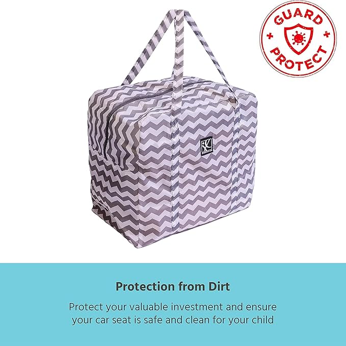 J.L. Childress Go-Go Travel Bag for Kids Backless Booster Seat - Compact Carrier for Airplane & Air Travel, For Toddler Backless Booster Car Seats, Also Fits Compact Strollers like GB Pocket - Chevron