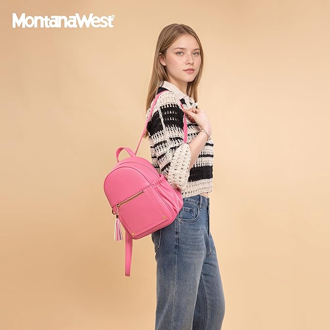 Montana West Mini Backpack Purse for Women Anti Theft Backpacks with Secured Zipper and Tassel