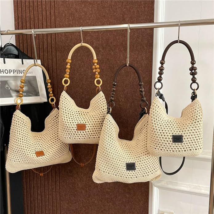 Bohemia Straw Beach Bag Women Macrame Shoulder Tote Bag Crossbody Purse Travel Beach Bag Summer Top-handle Hobo Bags 2025