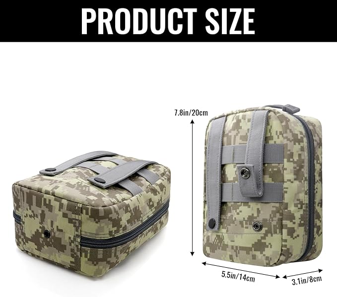 Qavctw Tactical Pouch Utility Organizer Molle Pouches EMT Ifak Medical First Aid Kit Utility Pouch with Two Zippers for Outdoor Tactical Survival Bag