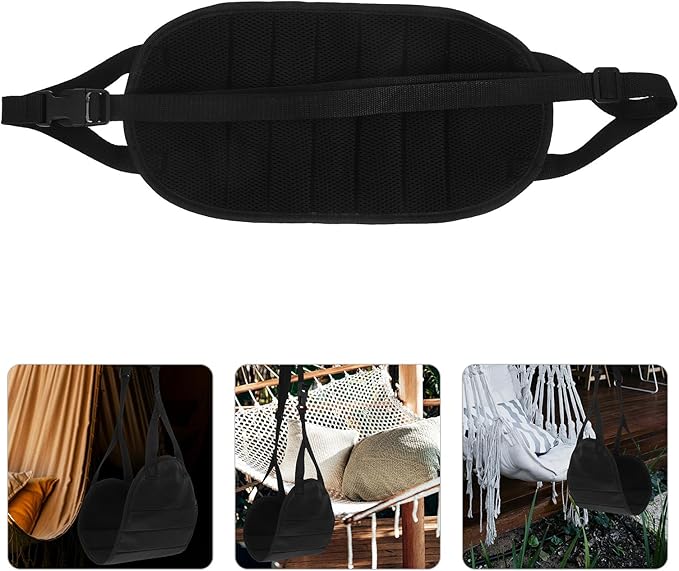 Amosfun Airplane Foot Hammock Desk Foot Rest Portable Leg Rest for Travel and Office Use Black with Storage Bag for Long Flights and Home