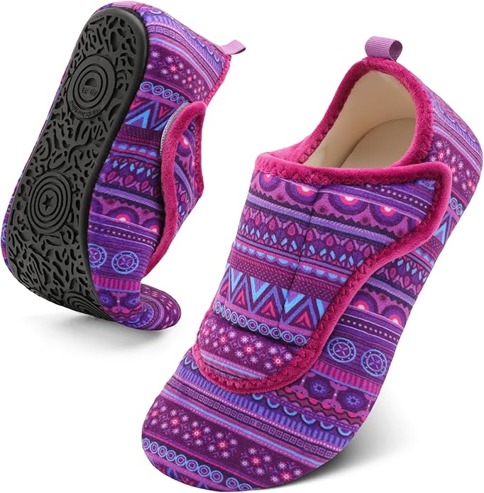 BARERUN Slippers for Women Men Wide House Diabetic Shoes for Women Men Warm Arthritis Edema Swollen Neuropathy Socks Slip on Adjustable Fuzzy Comfy Soft Womens Mens Bedroom Sliipers
