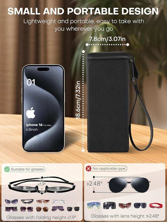 Sunglasses Travel Case Organizer Hangable for Men Women, Eyeglasses Foldable Storage Organizer